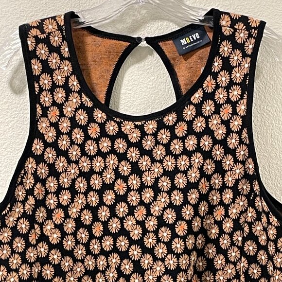 NWT ANTHROPOLOGIE MAEVE Jacquard Sleeveless Tunic/Mini Dress Floral Black/Tan XL - Picture 5 of 12